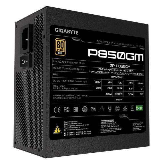 Блок живлення GIGABYTE 850W (GP-P850GM) | Зображення 1