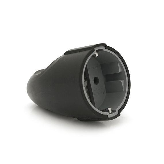 Штепсельне гніздо із заземленням, 16A 250V A102B, Black