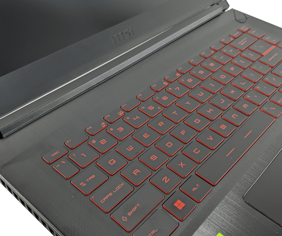 Игровой ноутбук MSI Gaming MS-16R5 / 15.6" (1920x1080) IPS / Intel Core i5-10300H (4 (8) ядра по 2.5 - 4.5 GHz) / 16 GB DDR4 / 240 GB SSD / nVidia GeForce GTX 1650, 4 GB GDDR6, 128-bit / WebCam б/у | Зображення 2