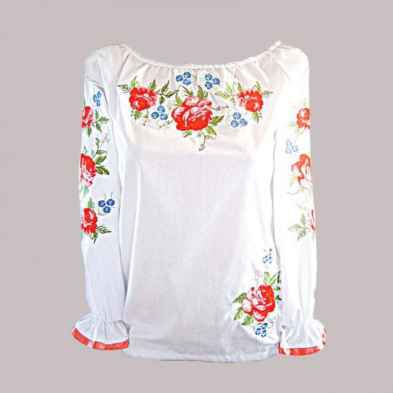 Рубашка Украинская вышиванка 483 цвет белый размер M