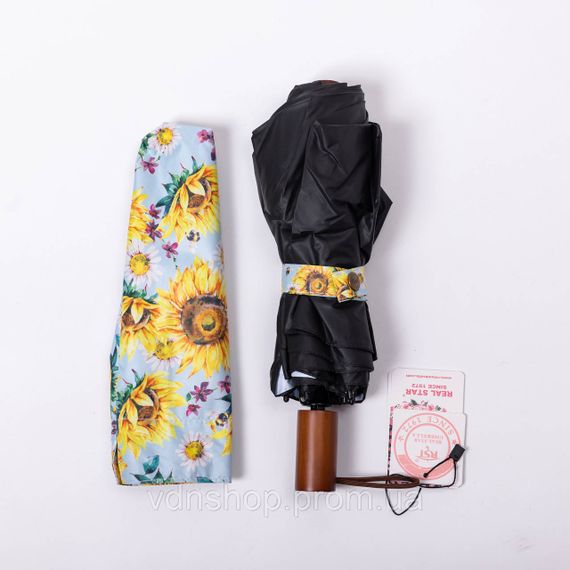 Парасолька механічна елегантна з принтом міцна надійна з поліестеру діаметр 100 см Жовтий HP-23-14Y | Зображення 6