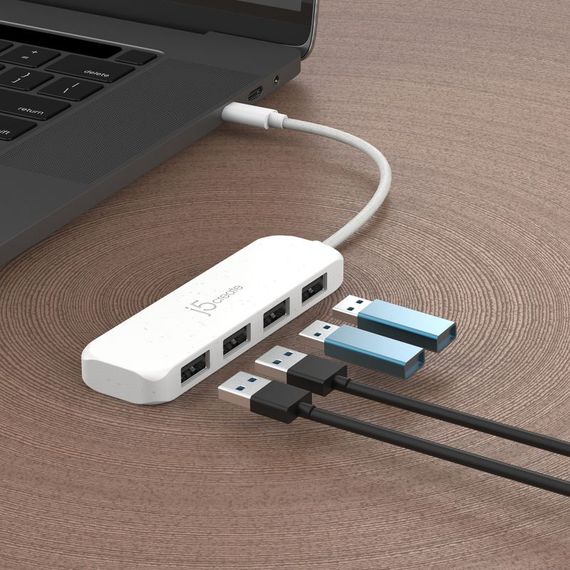 Хаб J5create JCH341EW-N USB-C на 4 USB-A, Білий | Зображення 4