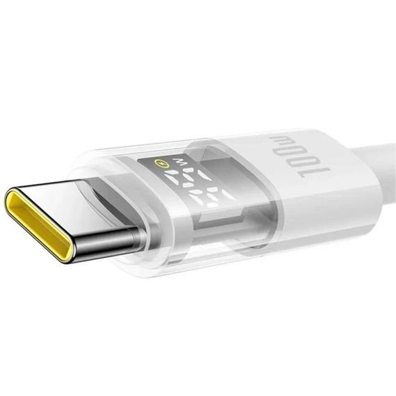 Дата кабель Baseus Display 2 USB to Type-C 100W (1m) (P10382701) Moon White | Зображення 3