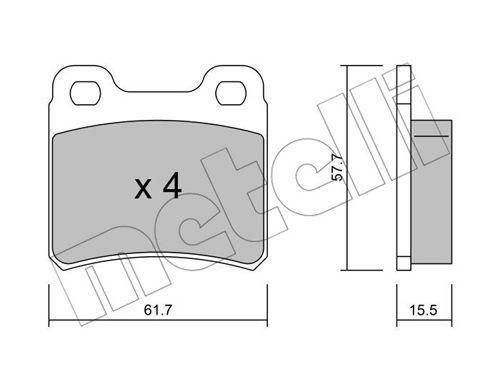 Колодки гальмівні задні Opel Astra F 91-01 Kadett E 86-91 Vectra A 88-95 22-0141-0 | Зображення 1