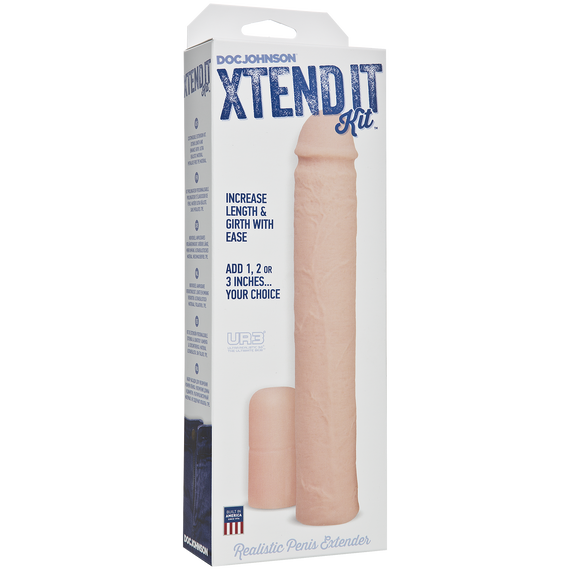 Насадка на член Doc Johnson Xtend It Kit White, подовження (до +7,6 см) і потовщення (до +1,2 см) | Зображення 1