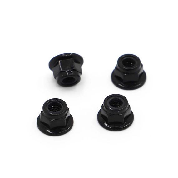 Гайки М5 з фланцем та нейлоновим кільцем для радіокерованих моделей CW (4шт Black)