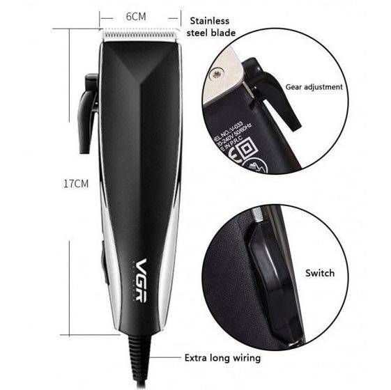 Професійна машинка для стрижки волосся VGR V-033 з функцією тримера та 4 насадками | Зображення 3