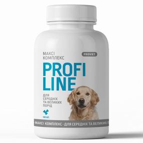 Вітаміни Provet Profiline для собак, Макси Комплекс для середніх і великих порід, 100 таб.