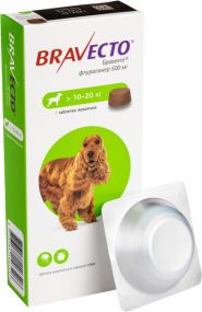 BRAVECTO - Жувальна таблетка від кліщів та бліх для собак вагою 10 - 20 кг
