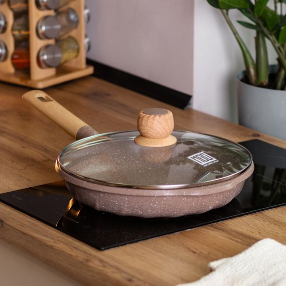 Алюмінієва сковорода 2,8 л з мармуровим антипригарним покриттям Ø 28 см кавова MGC HP-4-425CO | Зображення 5