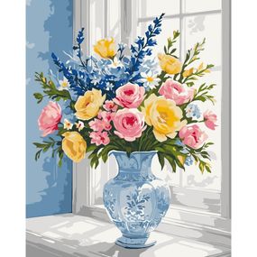 Картина по номерам "Цветы на подоконнике" 13130-AC 40х50 см