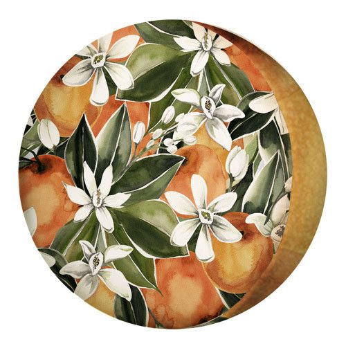 Подушка пуфик круглая Яблоки на дереве 35 см (PP_FLORA008)