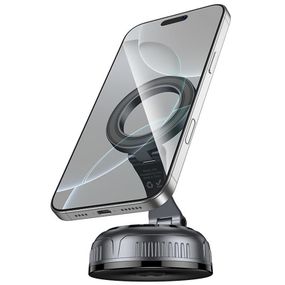 Автотримач Hoco H92 High vacuum suction cup magnetic (universal) Black / Metal gray