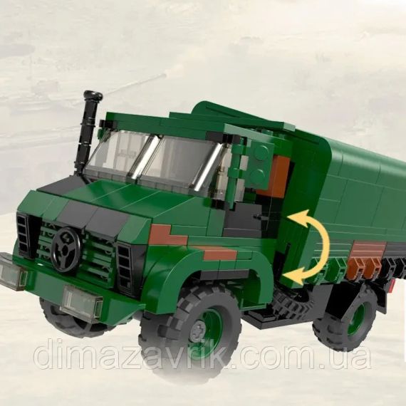 Конструктор XB 06044 "Воєна вантажівка LKW 2T GL" 411 деталь | Зображення 1