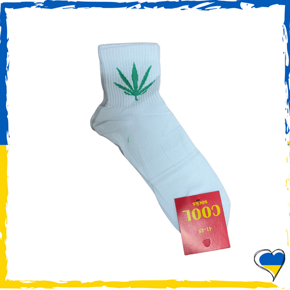 Шкарпетки чоловічі принт Конопля. Шкарпетки з приколами. Носки принт 40-45