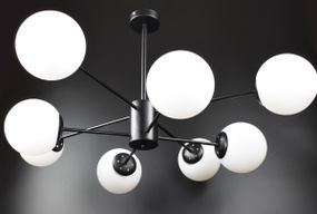 Люстра стельова на 8 лампочок 26032 Чорний 40-70х105х105 см.