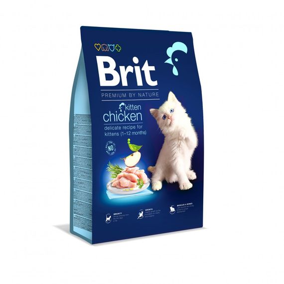 Корм сухий Brit Premium by Nature Cat Kitten для кошенят з куркою 8 кг