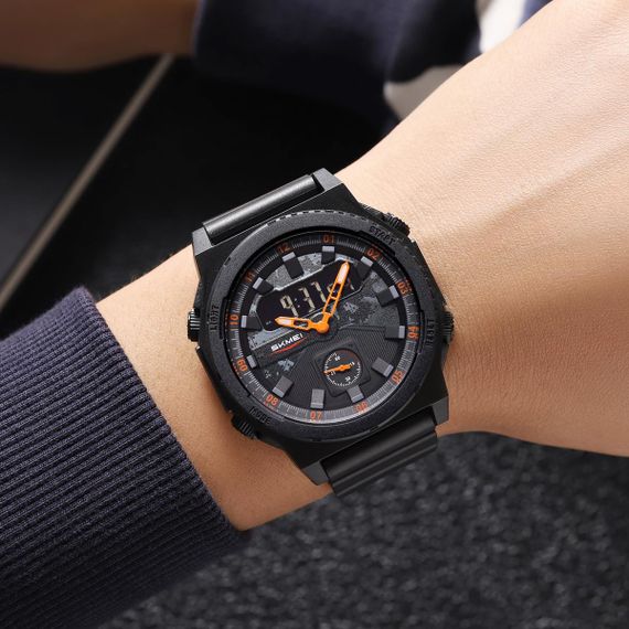 Спортивний чоловічий годинник Skmei 2355BKOG Black-Orange | Зображення 2