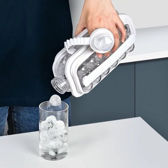 Силиконовая форма для льда ICE CUBE TRAY ∙ Складная бутылка – ледница на 17 шариков | Зображення 2