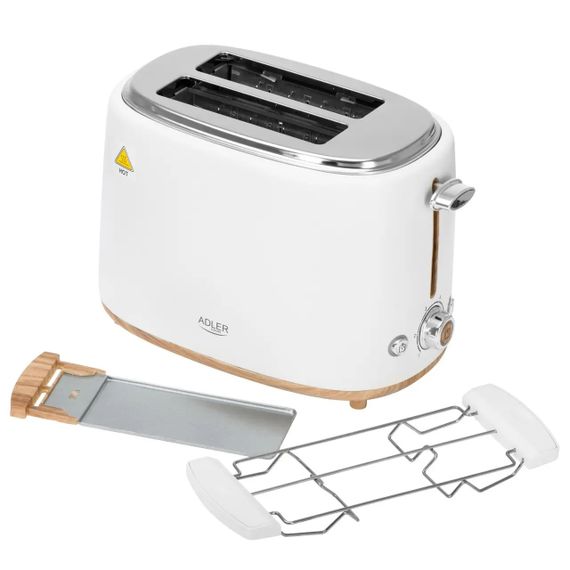 Тостер з решіткою для булочок Adler AD 3225, 6 рівнів обсмажування 950Вт | Зображення 1
