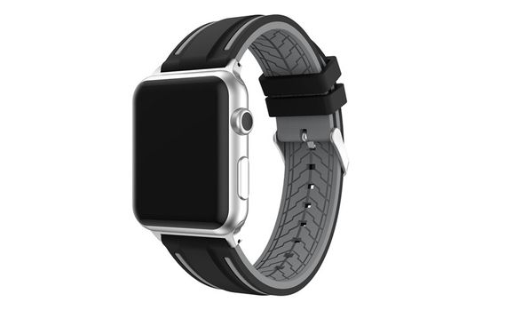 Силіконовий ремінець Primo Color Strip для Apple Watch 38mm / 40mm / 41mm - Black&Grey | Зображення 2