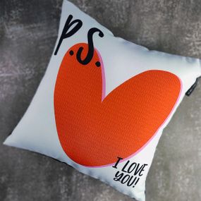 Подушка габардинова з принтом PS I love you 40x40 см (4P_21L024)