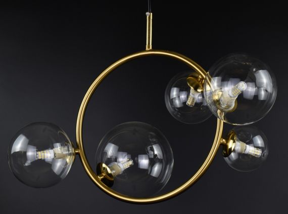 Люстра підвісна на 5 лампочок 26786 Латунь 40-140х24х52 см. | Зображення 1