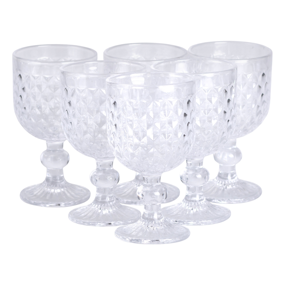 Набір келихів для вина 6 шт по 220 мл на низькій ніжці Прозорий HP-19-104