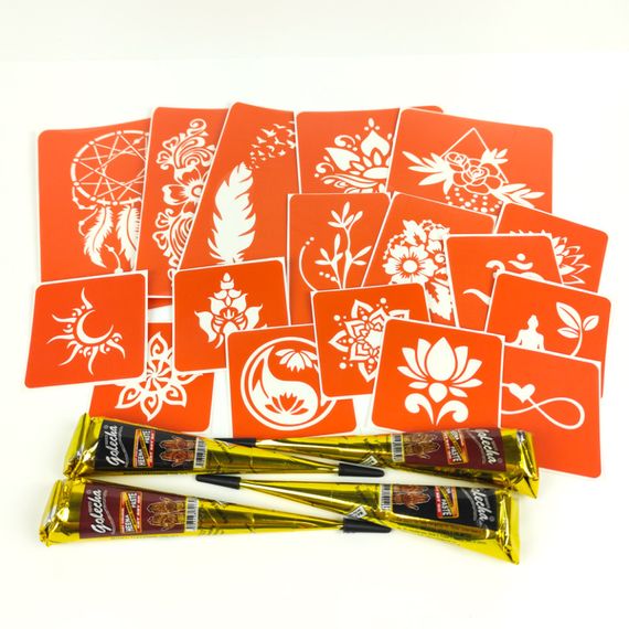 Набір хни з трафаретами для біо-тату №6 henna-set-06 | Зображення 3