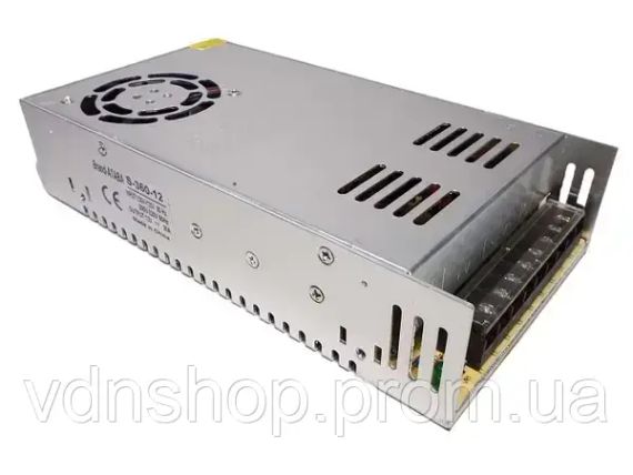 Адаптер / блок живлення 12V 30A, в металевому корпусі / Трансформатор для світлодіодної стрічки | Зображення 1