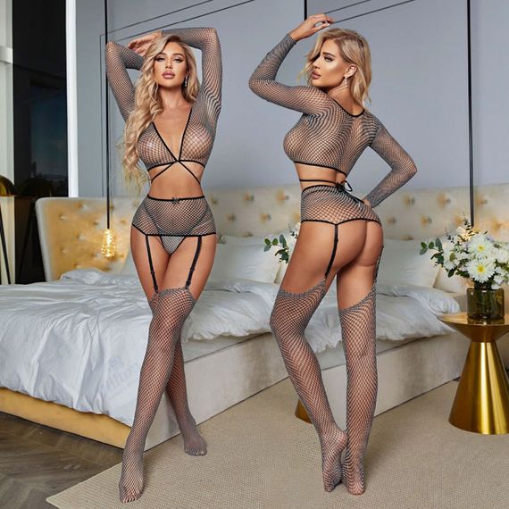 Еротичний комплект Babydoll 46 Сірий 62657 | Зображення 9