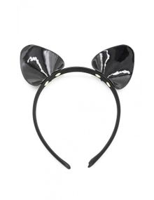 Вушки кішки глянсові, чорні sexstyle