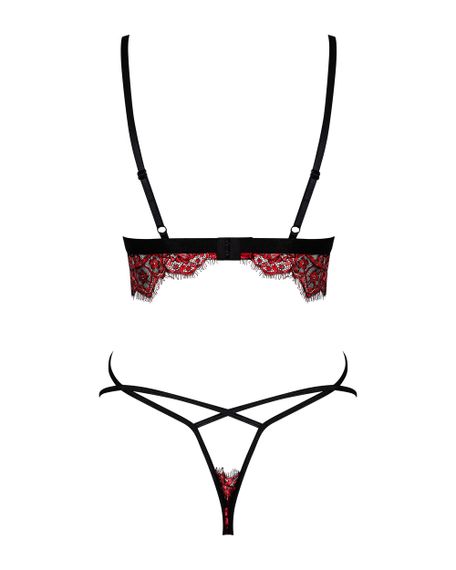 Комплект Obsessive Redessia set Черно-красный L/XL | Зображення 8