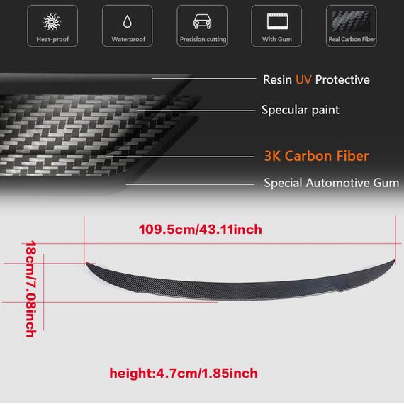 Спойлер V2 (Карбон) для Maserati Ghibli 2013-2023 рр | Зображення 5