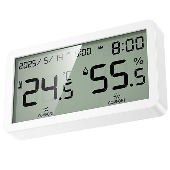 Електронний термогігрометр + годинник Hoco HX42 Indoor White | Зображення 3