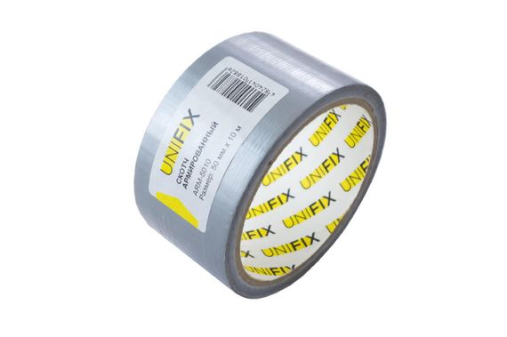 Лента клейкая армированная серая 50мм*10м UNIFIX | Зображення 2