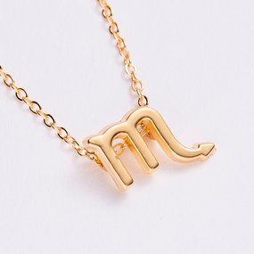 Колье Primo с подвеской знак зодиака Scorpio (Скорпион) - Gold