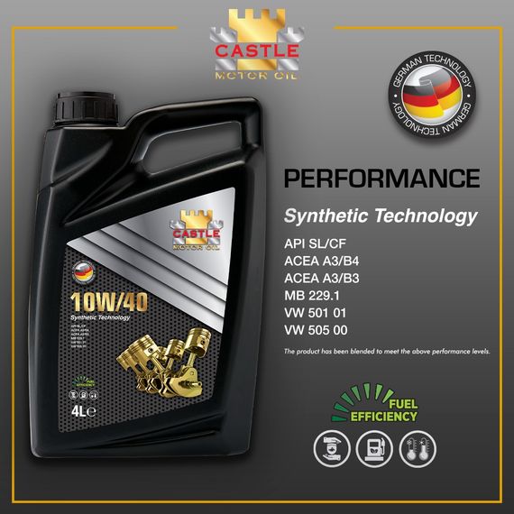 Моторна олива CASTLE MOTOR OILS 10W40 4л API SL/CF