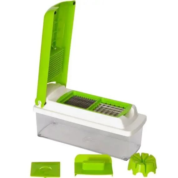 Овощерезка с насадками и контейнером 1.5 л для нарезки Nicer Dicer X3-180 29×14×12 см | Зображення 4