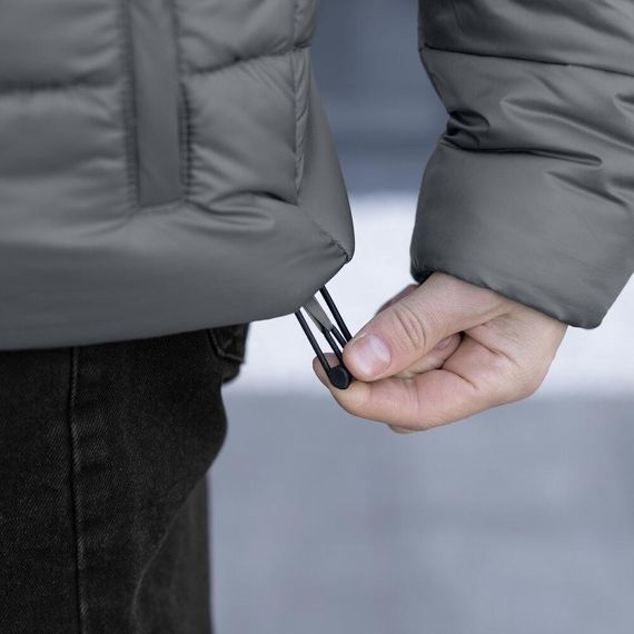 Зимова куртка утеплювач синтепух 300 г/м² від -5°C до -20°C темно-сіра | Зображення 5