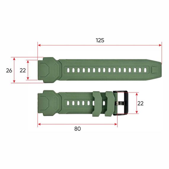 Ремінець для смарт-годинника Годинник M3odfit  Warrior Army Green | Зображення 2