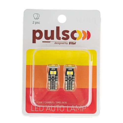 Лампа PULSO/габаритна/LED T10/CANBUS/6SMD-2835/12v/2.7W/290lm White | Зображення 1