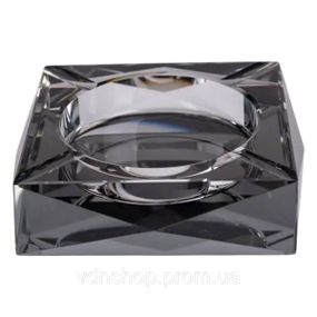 Стеклянная пепельница для сигарет 13х13х4 см пепельница квадратная настольная Серая HP-4-131