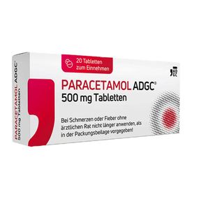 Парацетамол немецкий 500 мг., 20 таблеток (PARACETAMOL ADGC 500 mg Tabletten, 20 St.)
