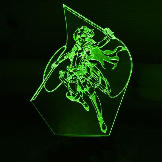 Акриловий світильник-нічник Атака Титанів Ханджи Зоє зелений tty-n000794