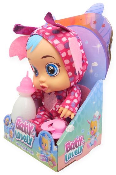 Лялька пупс, що плаче, говорить та сміється в костюмі кажана 25,5 см Baby Lovely із соскою та пляшечкою