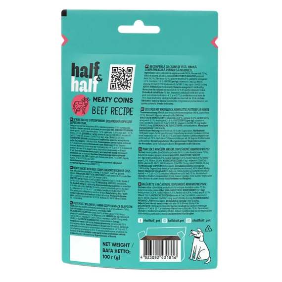 Ласощі для собак Half&Half Meaty Coins Adult м'ясні монетки, з яловичиною 100г | Зображення 1