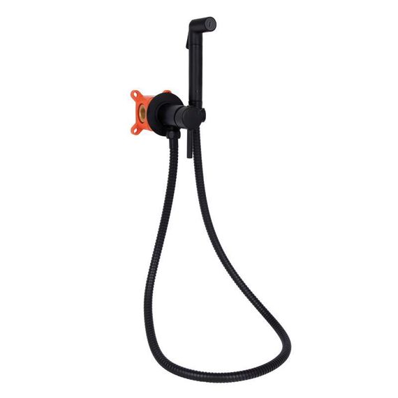 Набор для гігієнічного душу Qtap Inspai-Varius округлий QTINSVARBСRV00440001 Black Matt