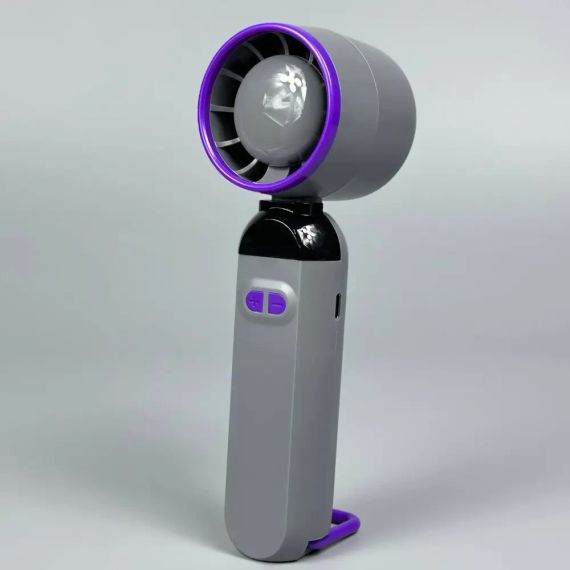 Вентилятор портативный настольный ручной Handheld fan LY-937 со встроенным аккумулятором и с цифровым дисплеем, 5 скоростей | Зображення 3