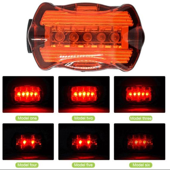 Стоп-сигнал на задню раму велосипеда STOP 198-5LED 2xAAA, Повороти стоп-сигнал для велосипеда QK-99 | Зображення 1